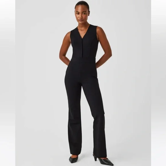 NWT SPANX Classic Black Sleeveless Jumpsuit - Picture 1 of 14
